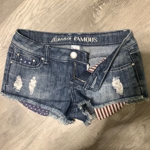 Booty shorts new American decals on pockets. Non smoking pet free home